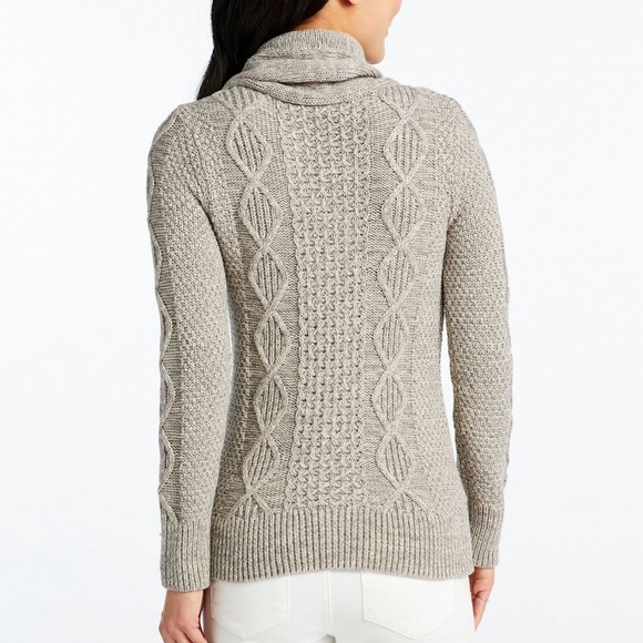 LLBean Sig Navy Marled Kangaroo pocket sweater sz M - Picture 6 of 8